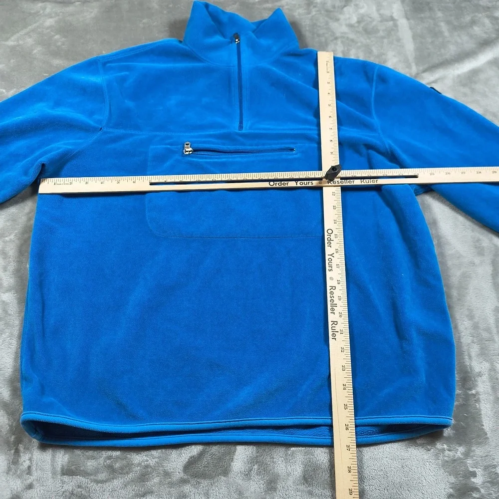 Vintage Polo Sport Sweatshirt Mens XL‎ Blue Fleece Quarter Zip Pullover Polartec